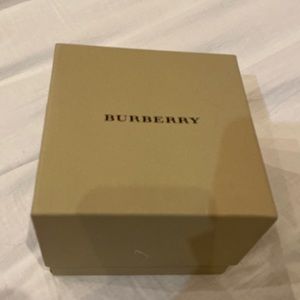 Empty brown leather Burberry watch box